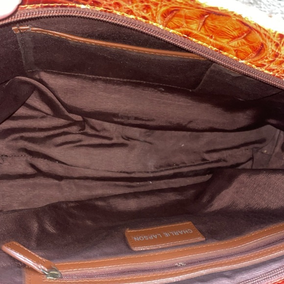 CHARLIE LAPSON Croc Embossed Brief Business Bag - Picture 10 of 10